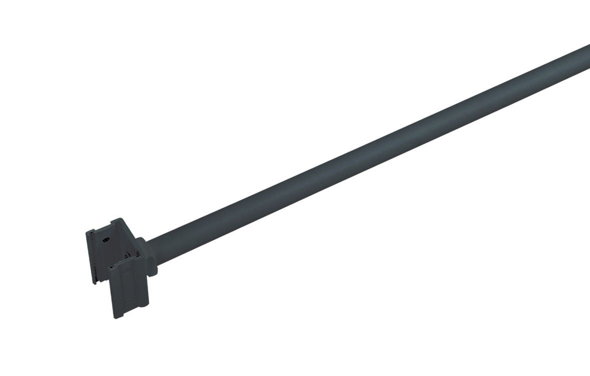 Tubular suspension pole bracket for 3-pole track, Length: 60cm, Black