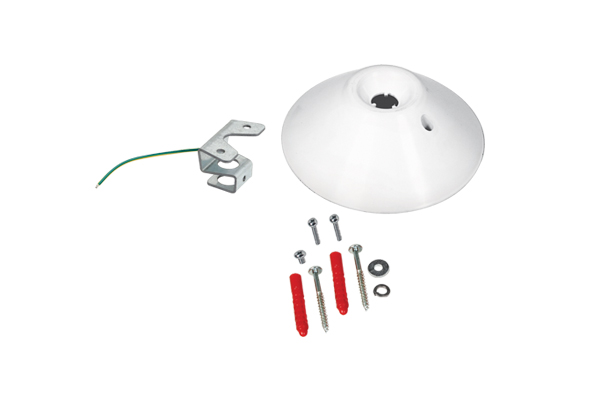 Suspension pole bracket mounting kit for 3-pole track, White