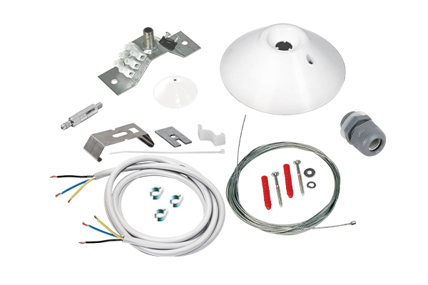 INFINITY-E/LUMiLINE electrical suspension kit with 3-pole special wire terminal, White