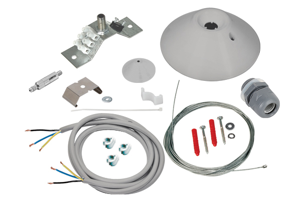 ISOLA electrical suspension kit with 3-pole special wire terminal, Silver