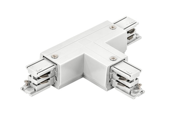 "T" shape connector for 3-pole track (3-way connection), White