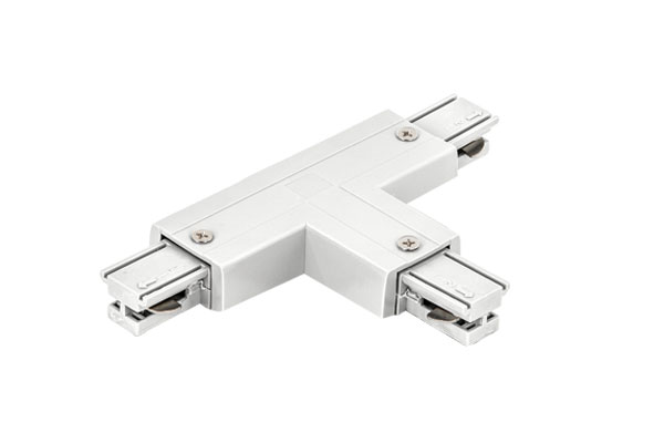 "T" shape connector for single-pole track (3-way connection), White