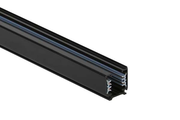 Two-meter 3-pole surface mount track, Black
