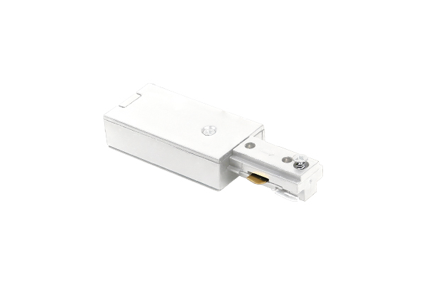 Live end piece for single-pole track, White