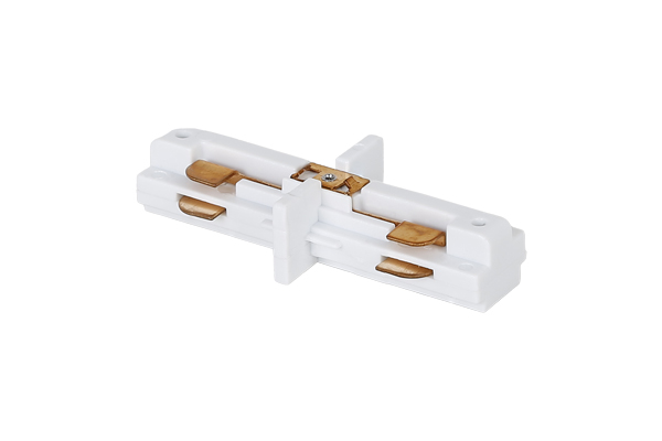 Straight connector for single-pole track, White