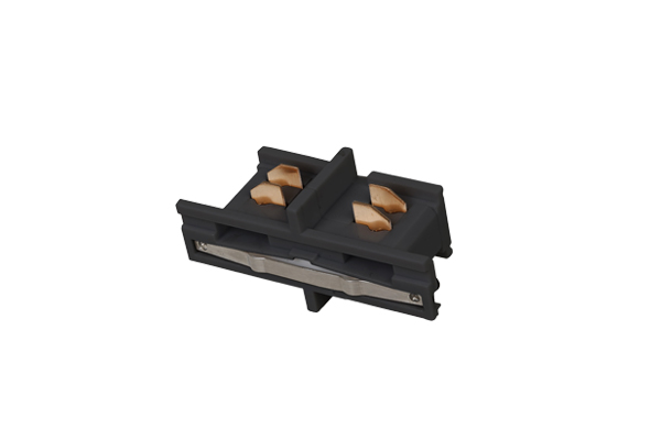 Straight connector for 3-pole track, Black